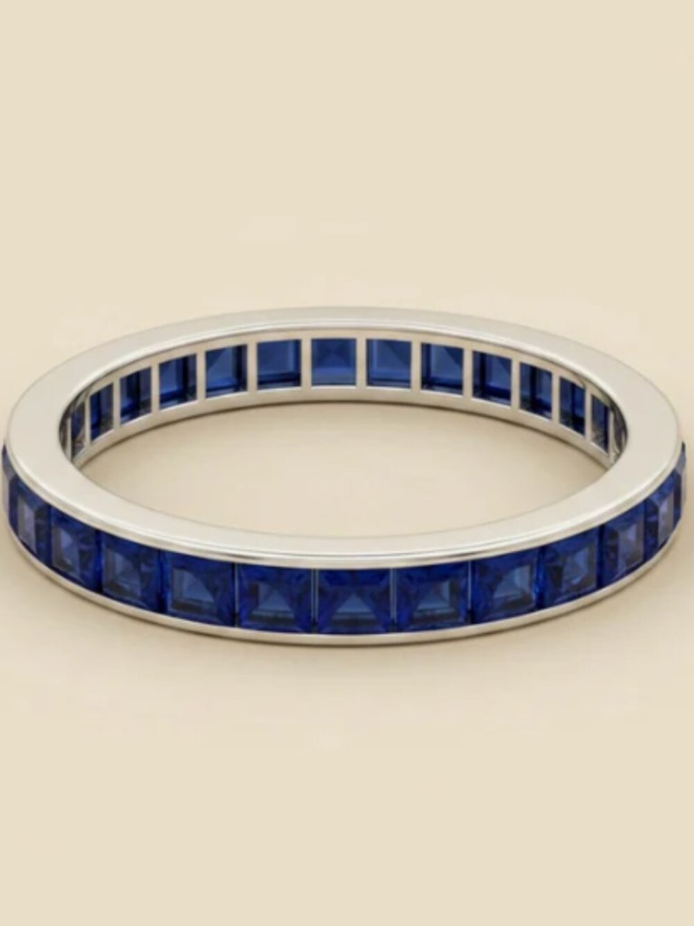 Tiffany & Co. Palladium Sapphire Eternity Bridal Wedding Band